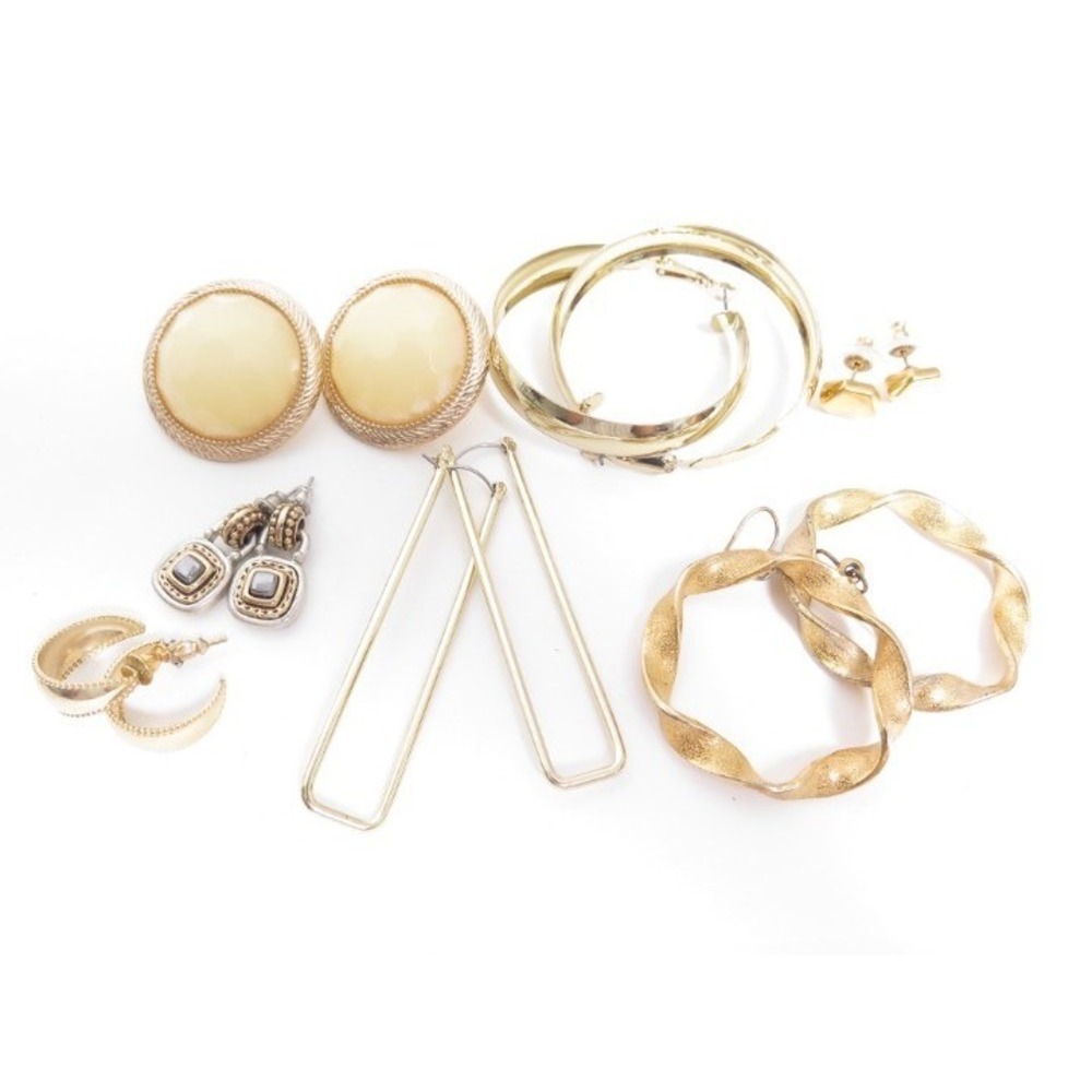 Mixed Gold Plated Earrings Bundle Lot Different Sized Hoops